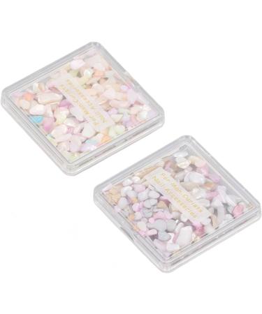 Nail Flakes Shell Slices Irregular Nail Jewelry Decorations 2 Boxes for Salon - Buy Online on SooperMarket.com