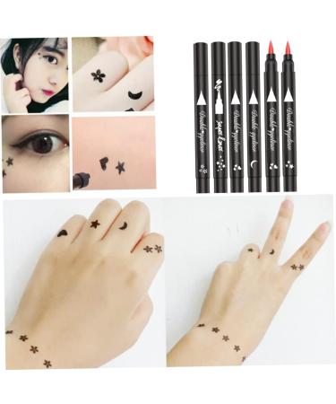 Eyeliner Stamp Double-Head Stamp Eyeliner 2 in 1 Double-Head Waterproof Liquid Eyeliner Pen Make-Up Tool Black Heart - Buy Online on SooperMarket.com