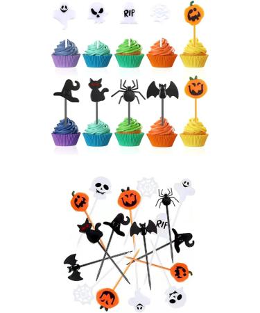 Halloween Cupcake Toppers Set of 10 Cake Decorating Toothbrush Ornaments for Home Birthday Holiday Gift Supplies Halloween Cupcake Toppers Plastic 10 Halloween - Buy Online on SooperMarket.com