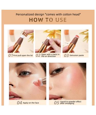 Pakivs 3 Pcs Cream Contour Sticks with Cushion Applicator - Waterproof 3-in-1 Contour, Highlighter & Blush Pen Set for Easy 3D Face Makeup - Buy Online on SooperMarket.com
