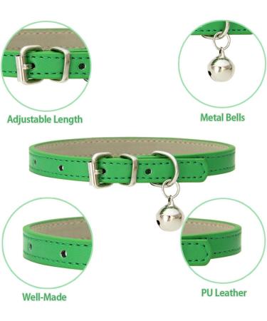 Handmade Leather Cat Neck Straps with Bells - Adjustable Durable 8-Piece Set for Small Pets | Perfect for Indoor & Outdoor Use - Buy Online on SooperMarket.com