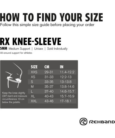 Rehband Knee Bandage - 5mm Neoprene Support Sleeve for CrossFit & Heavy Training | Unisex Multiple Colors & Sizes - Buy Online on SooperMarket.com