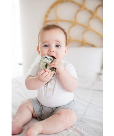 Loulou Lollipop Silicone Teether and Holder Clip Bundle Set - Sloth/Monstera - Buy Online on SooperMarket.com