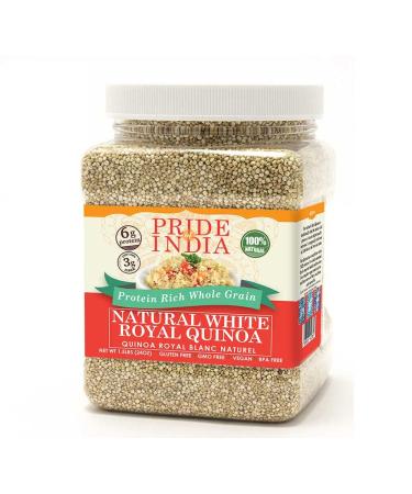 Pride Of India Natural White Royal Quinoa - 100% Bolivian Superior Grade Protein Rich Whole Grain - 1.5 Pound Jar - Buy Online on SooperMarket.com