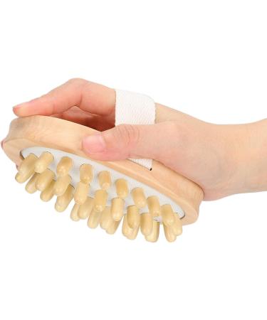 Body Massage Brush - Handheld Natural Wood Scrubber for Smooth Skin & Anti-Cellulite | Best Hair & Muscle Massager - Buy Online on SooperMarket.com