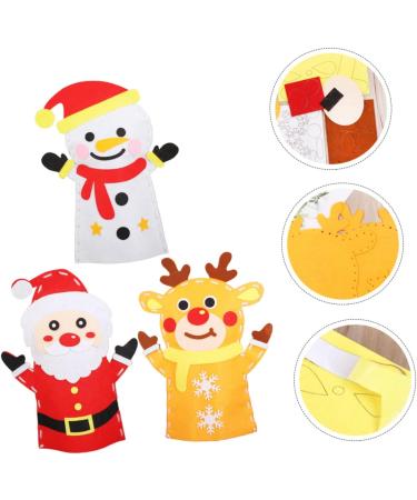 ibasenice 3 Sets DIY Christmas Hand Puppet Doll Accessories Hand Puppets for Kids Doll Playsets Preschool Educational Toys Sewing Kit for Kid DIY Art Craft Christmas Finger Doll Child Manual - Buy Online on SooperMarket.com