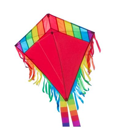 Cim children's kite - Maya Eddy Red - Insiders Flight Dragons for Children from 3 years - 65x72cm - including 80m dragon cord and 2x250cm stripe tails