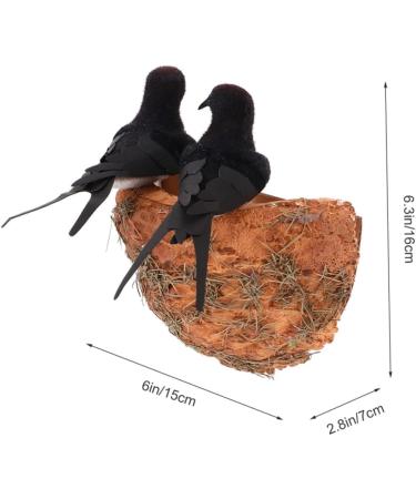Toddmomy Rattan Swallow Nest Bird Statue - Realistic Outdoor Ornament for Garden Decor | Ideal for Bird Lovers - Buy Online on SooperMarket.com