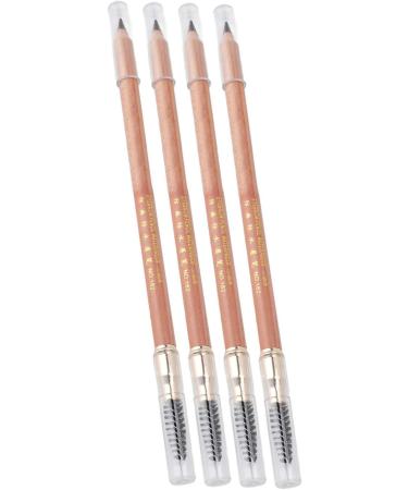 Eyebrow Pencil DoubleSided Waterproof 4 Pieces LongLasting Eyebrow Makeup Pencil Moderate Hardness Spiral Brush Head Beech Pen Handle for Daily Travel (Coffee) - Buy Online on SooperMarket.com