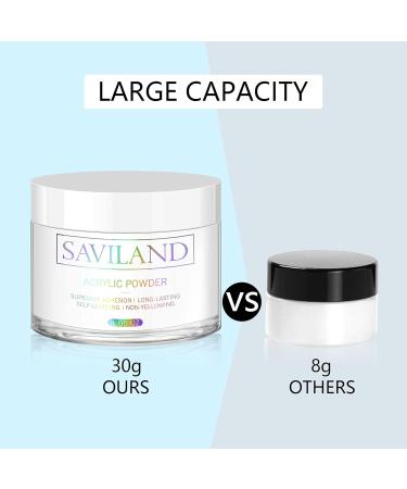 Saviland 30g Clear Acrylic Powder for Professional Nail Extension and 3D Art - No Lamp Needed - Buy Online on SooperMarket.com