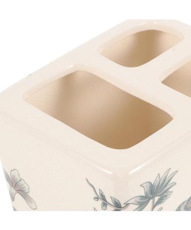 Buy Cabilock Ceramic Toothbrush Holder - Versatile Bathroom Accessory for Washbasins | American Style Toothpaste Storage - Buy Online on SooperMarket.com