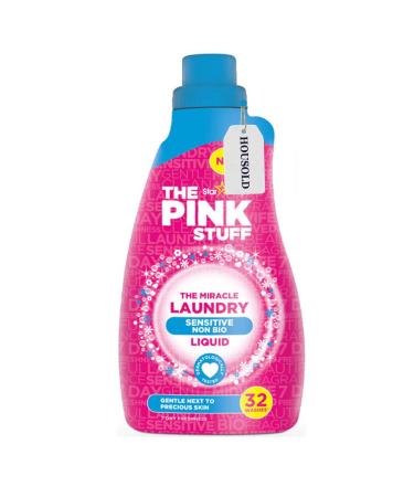 Housold 960ml Pink Stuff The Miracle Laundry Liquid Sensitive Non-Bio Carefully Formulated to Remove Stains with Fresh and Fruity Fragrance (Pack of 1)