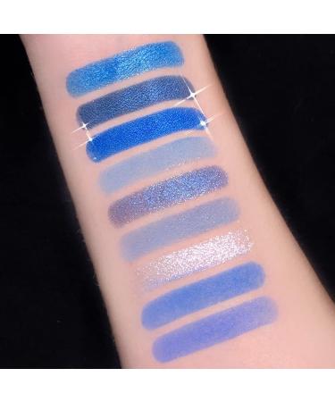 Yeweian Blue Eyeshadow Palette - 9 Colors Glitter Matte Makeup for Women | Highly Pigmented & Waterproof Smokey Eye Palette (06) - Buy Online on SooperMarket.com