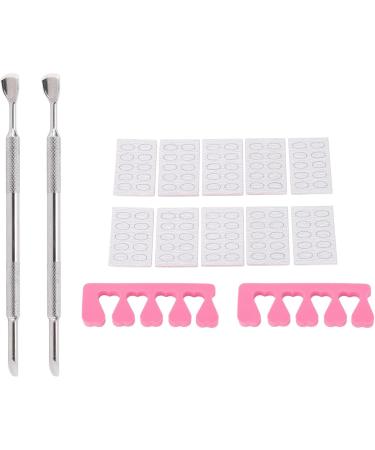 Cuticle Pusher Remover and Cutter Cuticle Pusher Set Dead Skin Removal Nail Manicure Tool Kit Stainless Steel Finger Divider with Sponge and Sand for Home Nail Salon - Buy Online on SooperMarket.com