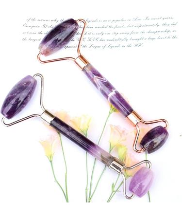Amethyst Rough Face Care Massage Tool Set | Gua Sha & Roller | Natural Jade Massager for Facial & Body Beauty Detox - Buy Online on SooperMarket.com