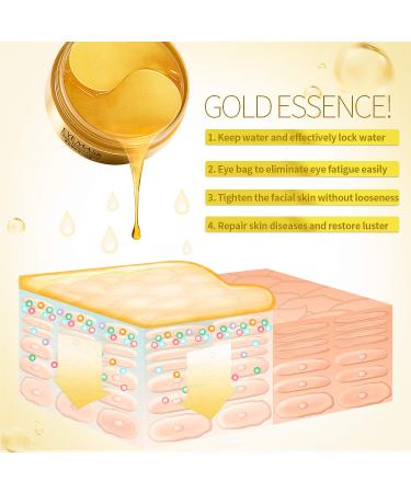 RABIOTA 24K Gold Under Eye Mask 30 Pairs - Collagen Eye Patches for Firming, Moisturizing, and Dark Circles - Yellow Eye Gel Pads - Buy Online on SooperMarket.com