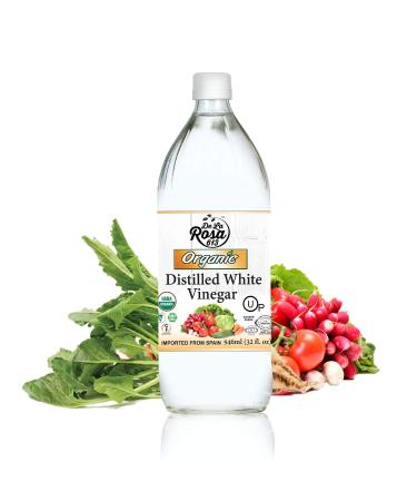 De La Rosa Organic Distilled White Vinegar 32oz - Raw & Unfiltered | Vegan, Gluten-Free, Kosher | Perfect for Salads, Dressings, Marinades | 32 Fl Oz - Buy Online on SooperMarket.com