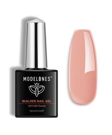 Modelones Builder Nail Gel 8-in-ONE Nude Pink Gel Builder Apricot Pink Rubber Base Nail Builder Gel Builder Gel in a bottle Hard Gel Nail Strengthener Extension Gel French Rose