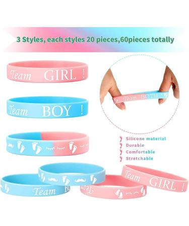 AIDIRui Gender Reveal Bracelets - Team Boy & Team Girl Bracelets Set (40 Pieces) for Perfect Gender Reveal Party - International Shipping Available - Buy Online on SooperMarket.com