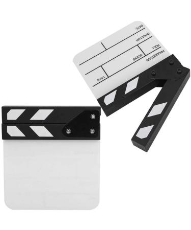Clapper Board, Mini Scene Clap Board Acrylic Waterproof TV Movie Action Board with White Pin for Shoot Props/Advertising/Home Decoration(Black and White whiteboard PAV1BWE3S, Blue)