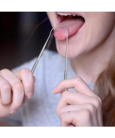 Calakono Stainless Steel Tongue Scraper | Portable Tongue Cleaning Brush for Adults | Reduce Bad Breath & Enhance Oral Hygiene - Buy Online on SooperMarket.com