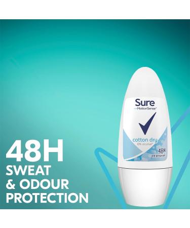 Sure Women Cotton Roll-On Anti-Perspirant Deodorant 50ml (PACK OF 6) Cotton Dry 50 ml (Pack of 6) - Buy Online on SooperMarket.com