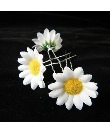FRCOLOR Daisy Hair Clips 12Pcs - Bridal Floral Bobby Pins for Wedding Beach Party - Buy Online on SooperMarket.com