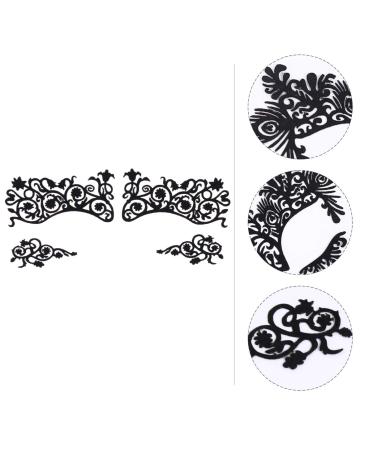KALLORY 5 Pairs Temporary Lace Eye Tattoos for Halloween Party - Black - Buy Online on SooperMarket.com