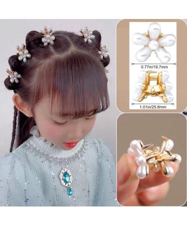 Mini Pearl Flower Hair Claw Clips - Set of 20 | Sweet Daisy Design | Decorative Hair Accessories for Women and Girls - Buy Online on SooperMarket.com