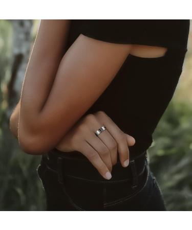 JEROOT Titanium Magnetic Rings | Step Edge Sleek Design | 2 Strong Magnets | Silver 5mm N 1/2 (3500 Gauss) | Jewelry Gift Box | Men Women - Buy Online on SooperMarket.com
