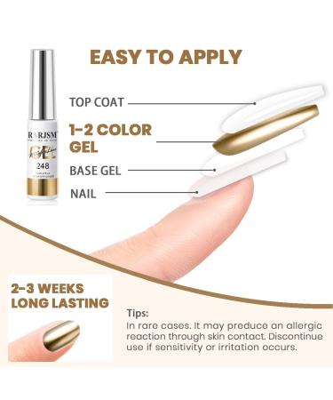 RARJSM Metallic Gel Liner Nail Art Set - Silver Bronze & Gold - 3D Mirror Chrome Effect - 8ml Gel Polish with Thin Brush for Home Salon - Curing Required - Buy Online on SooperMarket.com