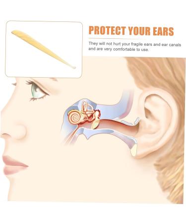 Lurrose 2 Pcs Croissant Ear Cleaning Tools - Ear Wax Pick Set for Clean Ears - Travel-Friendly Earwax Curette Kit - Light Yellow - Buy Online on SooperMarket.com