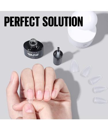 TOMICCA 4-in-1 Super Gel Nail Glue for Acrylic Nails - Nail Extension Gel with Base Coat, Flat Rhinestone and Foil Glue - 8ml - Buy Online on SooperMarket.com
