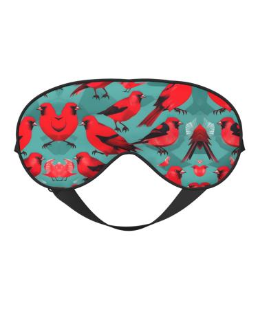 Red Birds Fauna Wild Soft Sleep Eye Mask Female Breathable Eye Patch Perfect for Travel and Relaxation