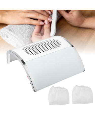 Nail Art Vacuum Cleaner Nail Dust Collector 80W Strong Suction Nail Vacuum Cleaner Manicure Tool Nail Fan Suction Machine for Nail Art Salon Cleaning Devices with 2 Dust Collection Bags