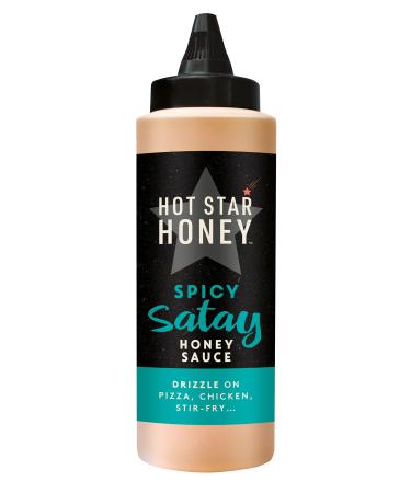 Hot Star Honey Spicy Satay Honey Sauce | Hand Crafted Spicy Honey Sauce | Satay Sauce Perfect for Chicken Pizza Pasta Steak and Noodles 290g Bottle