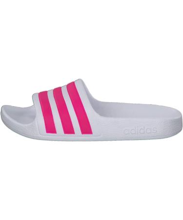 Adidas Unisex Kinder Adilette Aqua Slides - Kids Sandal 29 EU - Ftwr White/Real Magenta | International Shipping Available - Buy Online on SooperMarket.com
