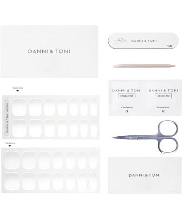 Danni & Toni Frosty Veil Half Hardened Gel Nail Foils - White Gradient UV Nail Design | Self-Adhesive 28 Stickers - Buy Online on SooperMarket.com