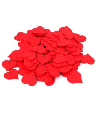 Yousiliang wooden hearts for tinkering 100 pieces of wooden slices handmade red heart -shaped pendant handicrafts DIY wedding decoration