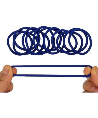 12 PCS 3mm Elastic Hair Bands - No Metal Ponytail Holders in Royal Blue for Women, Men, Girls, Kids - Buy Online on SooperMarket.com
