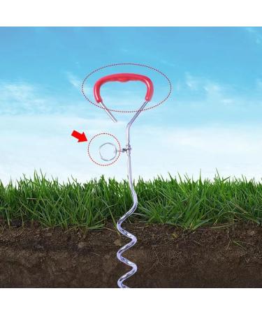 Wolike Dog Tie Out Cable and Stake Dog Wire Traction Rope Heavy Duty Stake-Out Dog Spike Spiral Pet Fixed Pile Outdoor Grass Dog Towing Rope (16FT/5M Red) 16FT/5M Red - Buy Online on SooperMarket.com