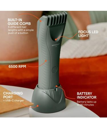 Meridian Trimmer Plus: Electric Body & Pubic Hair Trimmer - Waterproof, Cordless, Pain-Free Hair Removal - for Men & Women - Buy Online on SooperMarket.com
