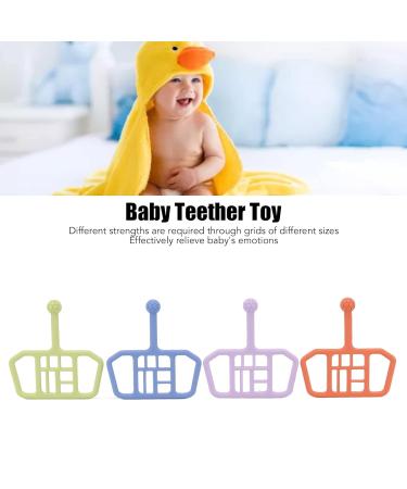 4pcs Football Grid Silicone Baby Teether Chew Toys - Easy Grip Infant Gift for Kids - Buy Online on SooperMarket.com