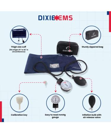 Dixie EMS Thigh Size Blood Pressure Cuff - Aneroid Sphygmomanometer - Buy Online on SooperMarket.com