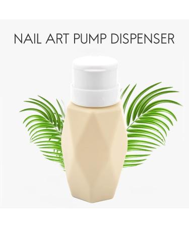 Desikixudy Beige Nail Art Pump Dispenser Empty 200ML Bottle Acrylic Gel Polish Remover Cleaner Liquid Container Storage Manicure Tool - Buy Online on SooperMarket.com
