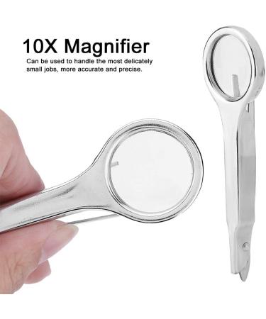 July Gift Magnifying Glass Tweezer Multi-Functional Tweezer with Magnifier 10X Magnifier Professional Tools Portable for Home Use Watchmakers Busniess Use Wacth Repair - Buy Online on SooperMarket.com