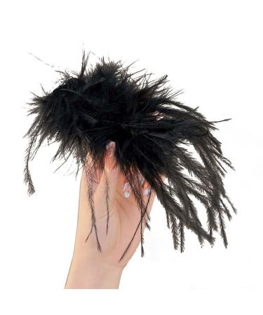 JSGHGDF Hair Clip 1920s Snap Hair Clip Hair Clamps Barrettes for Womens Large Headpieces Black