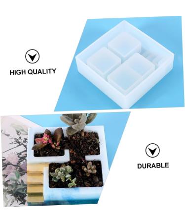 Operitacx 3pcs Box Pot Mold Silicone Molds Gypsum Resin Pot Pot Making Mold Epoxy Resin Crystal Whitex3pcs 10.6X10.6X3.3CMx3pcs - Buy Online on SooperMarket.com