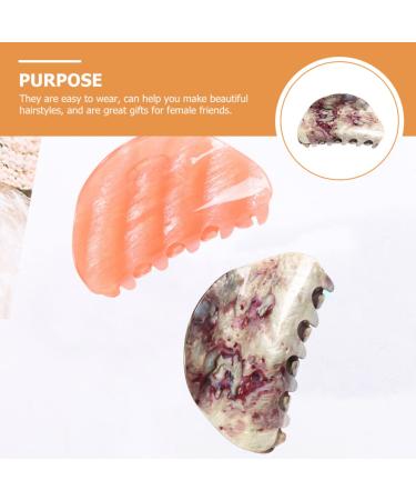 Acetate Hair Jaw Clips - White Purple Tortoise Shell French Hair Clamps for Women and Girls - Korean Style Hair Accessories - Set of 6 - Buy Online on SooperMarket.com