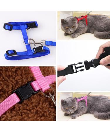 Morices 2 Pack Cat Harness and Leash Adjustable Comfortable Nylon Pet Strap Collar with Leash Escape Proof Safety Rope Leads Chest Strap for Kitten Puppy Rabbits Walking Training (Pink & Purple) Pink+Purple - Buy Online on SooperMarket.com